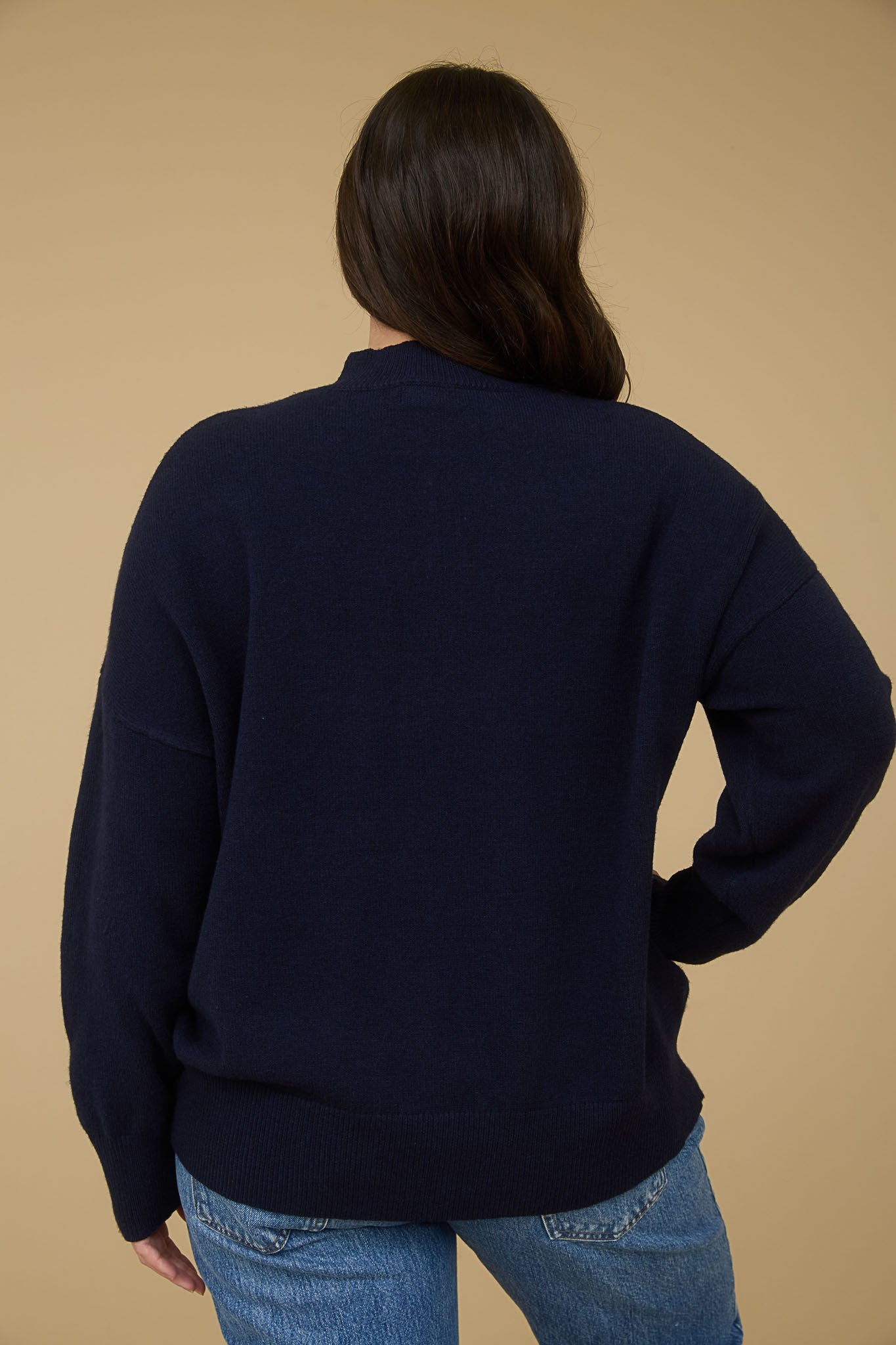 Plus Front Seam Mock Neck Sweater