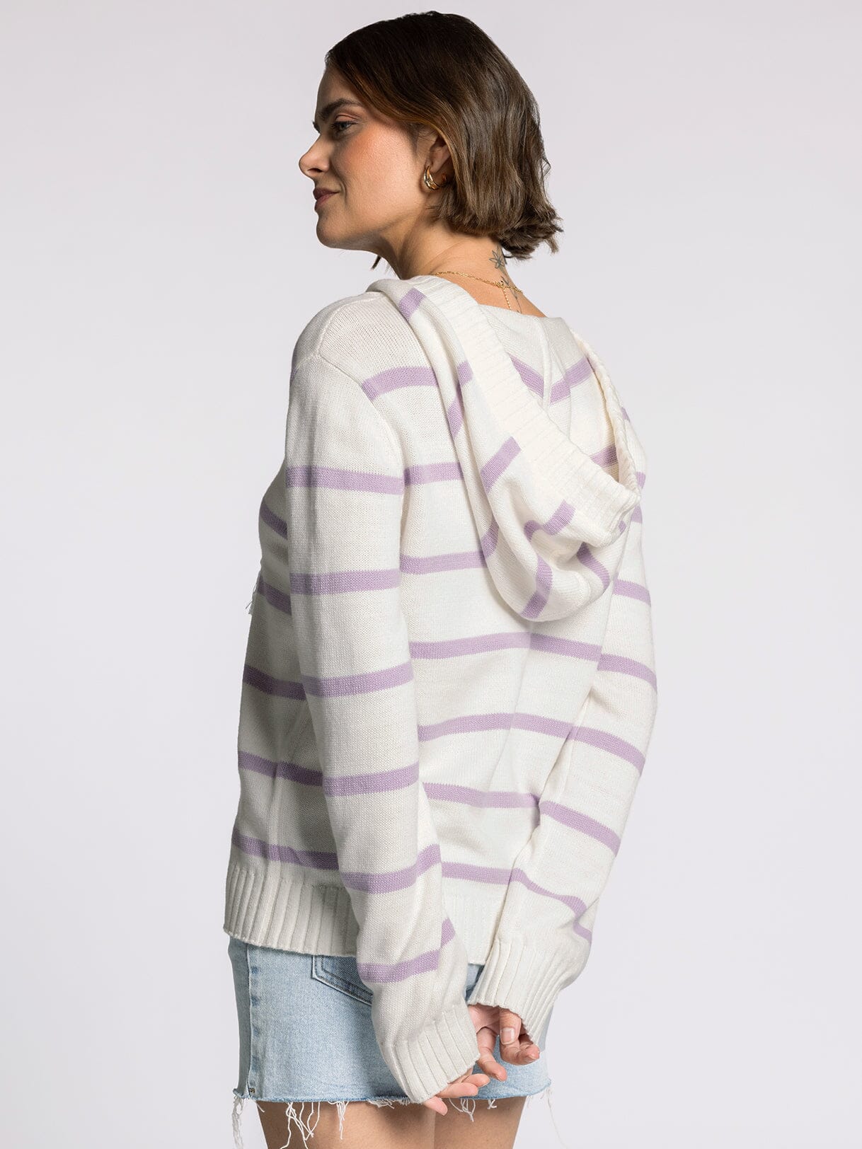 Rylee Striped Hoodie Sweater