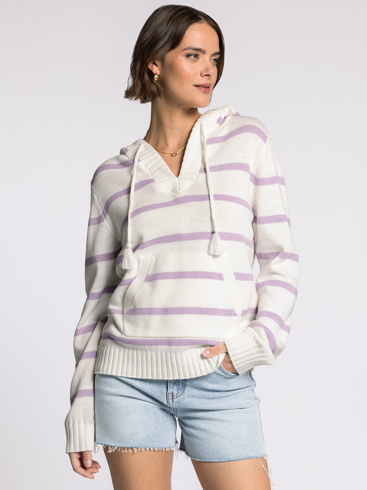 Rylee Striped Hoodie Sweater