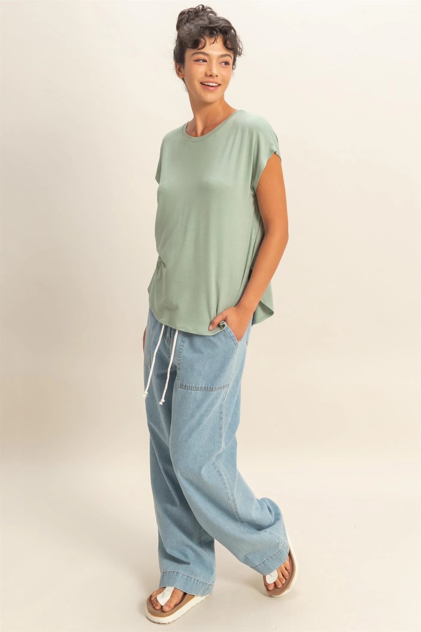 Relaxed Dolman Short Sleeve Top