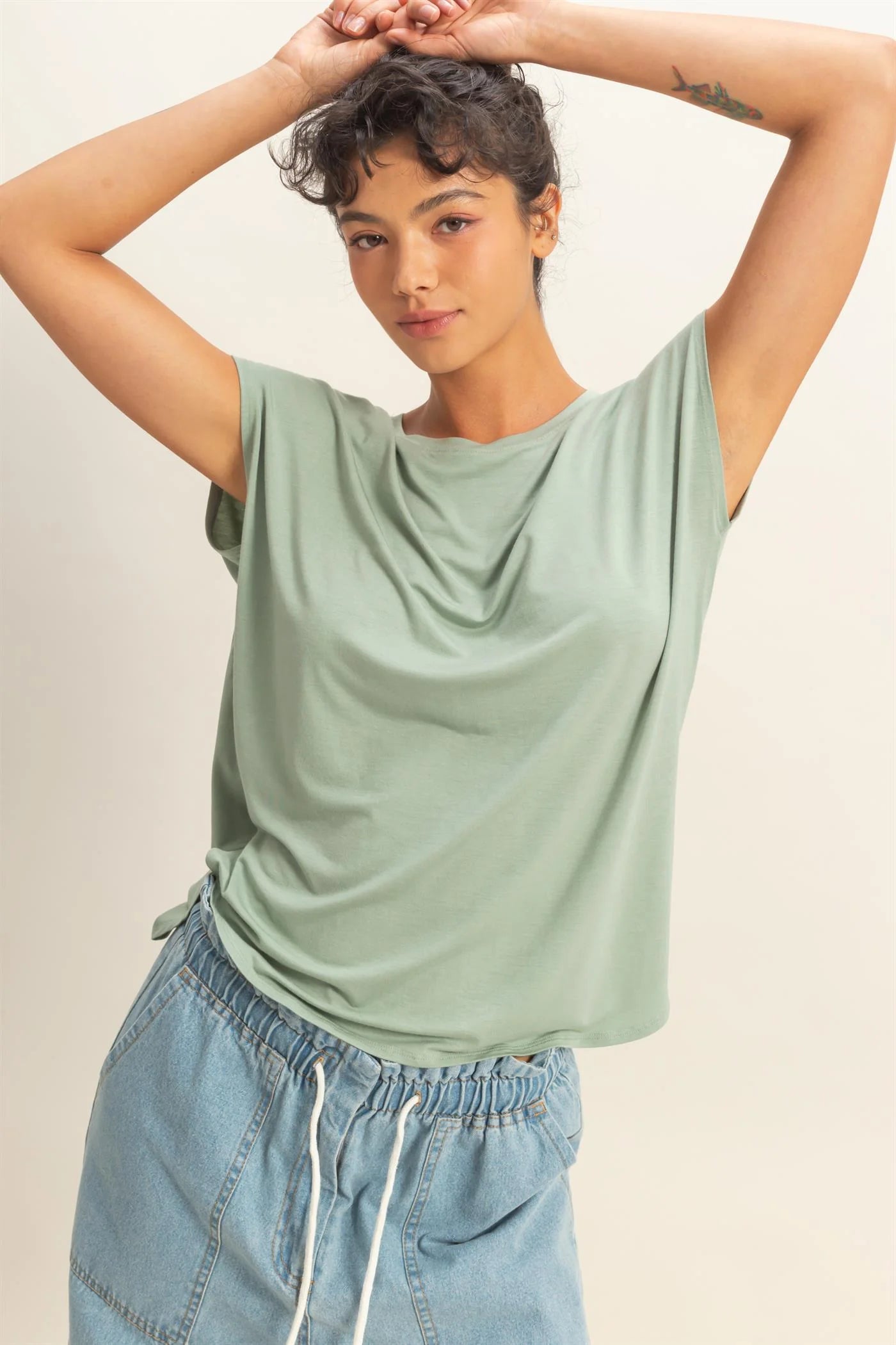 Relaxed Dolman Short Sleeve Top