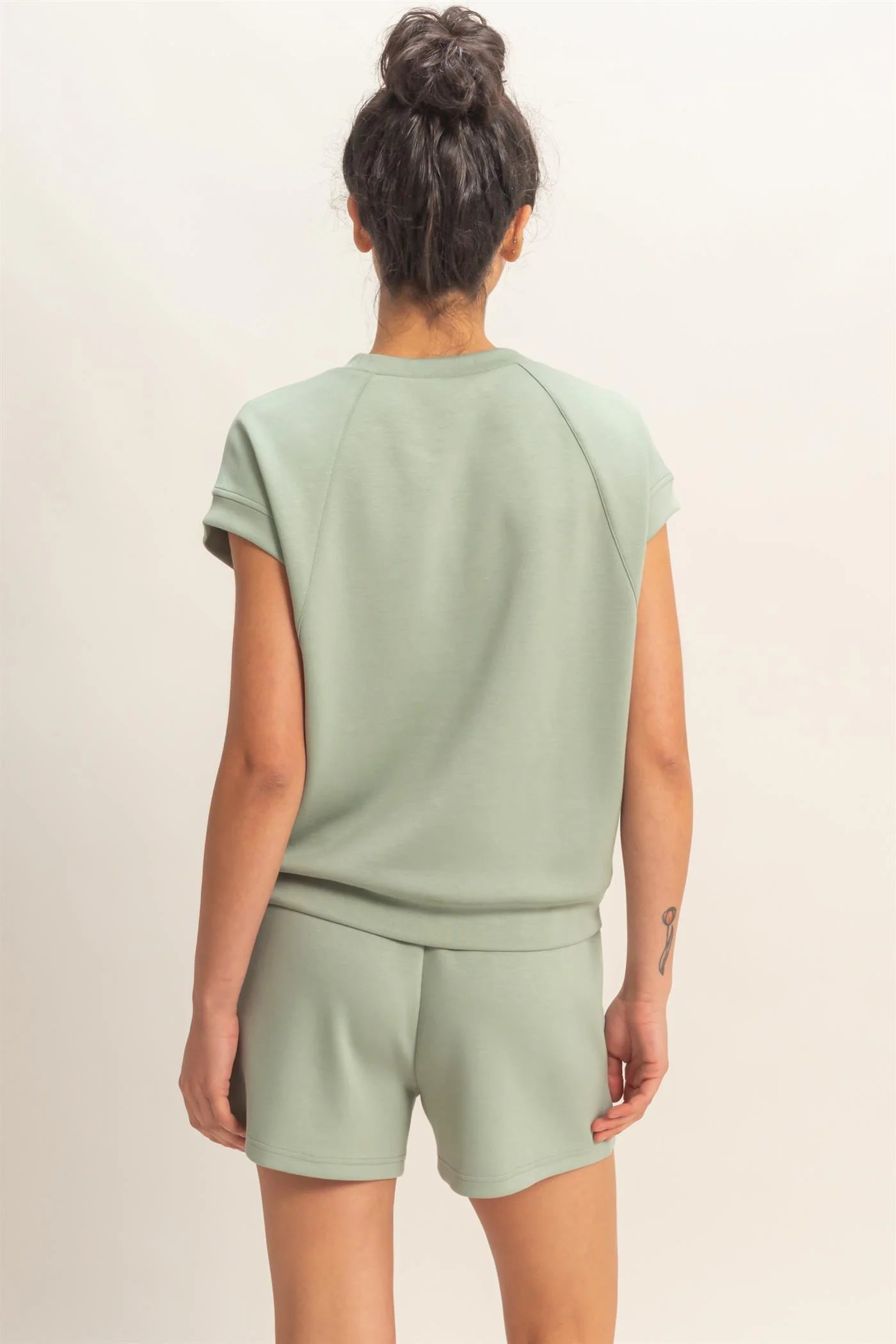 Crew Neck Sleeveless Top & Short Set