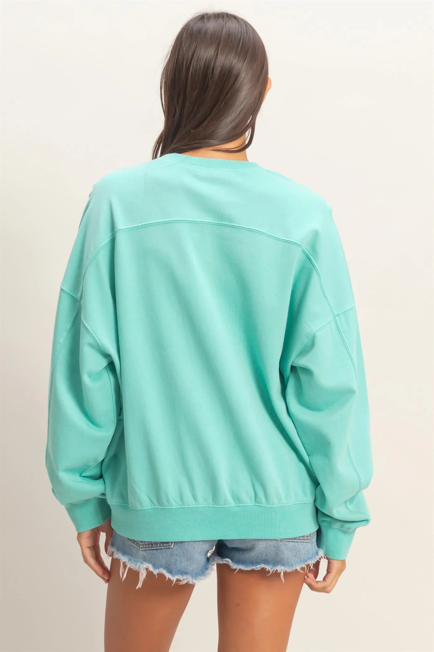 Ribbed Crew Neck Sweatshirt