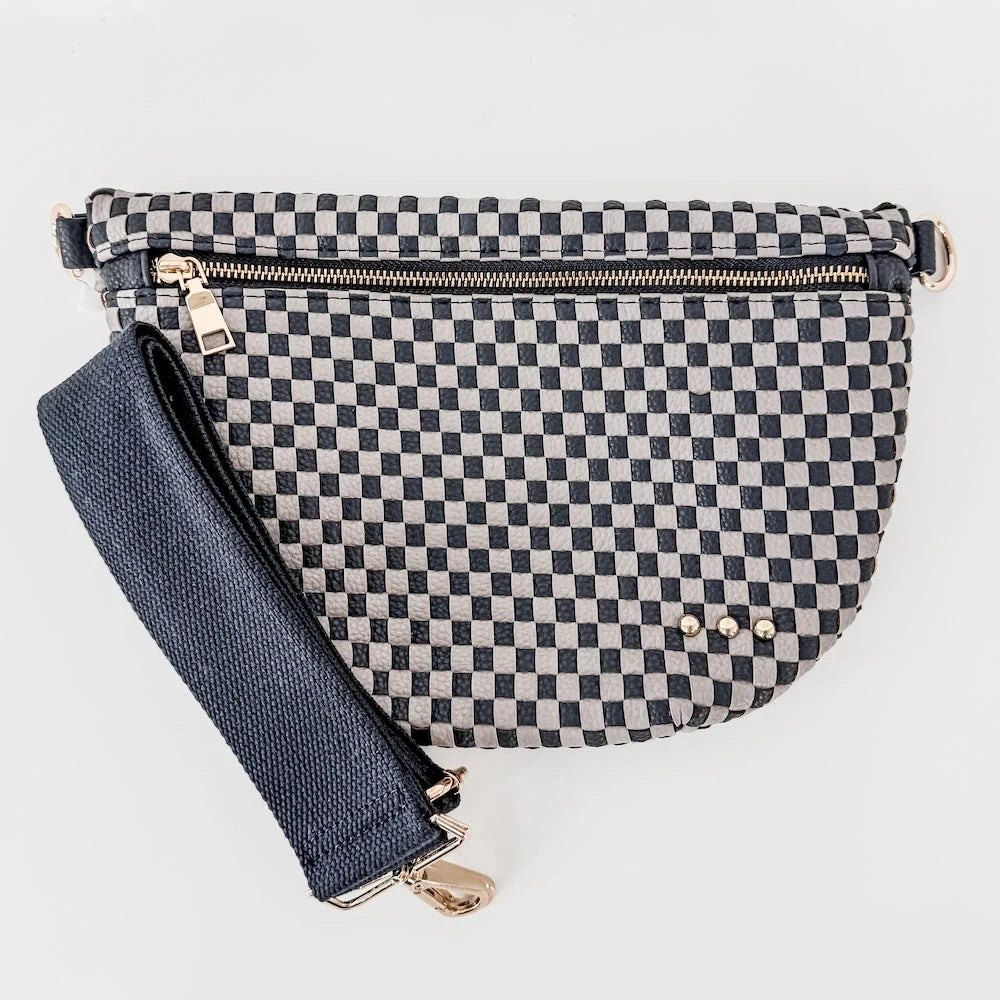 Westlyn Woven Bum Bag Checkered Gray/Navy