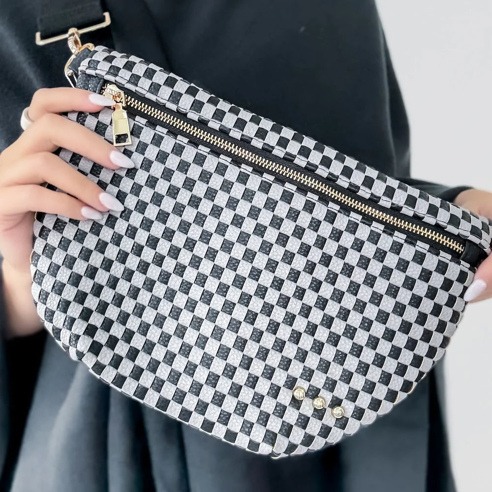 Westlyn Woven Bum Bag Checkered Gray/Black