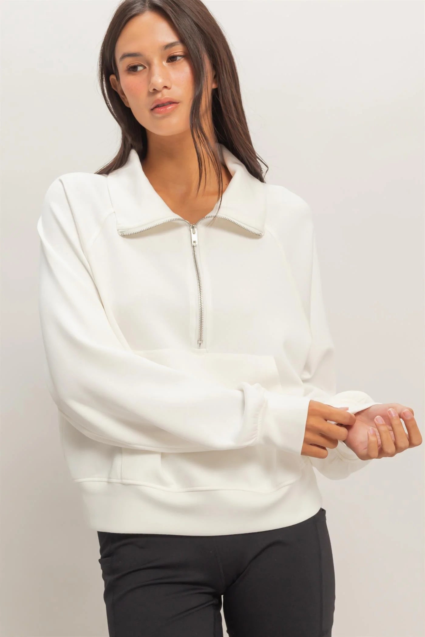 Half-Zip Collar Pullover Sweatshirt