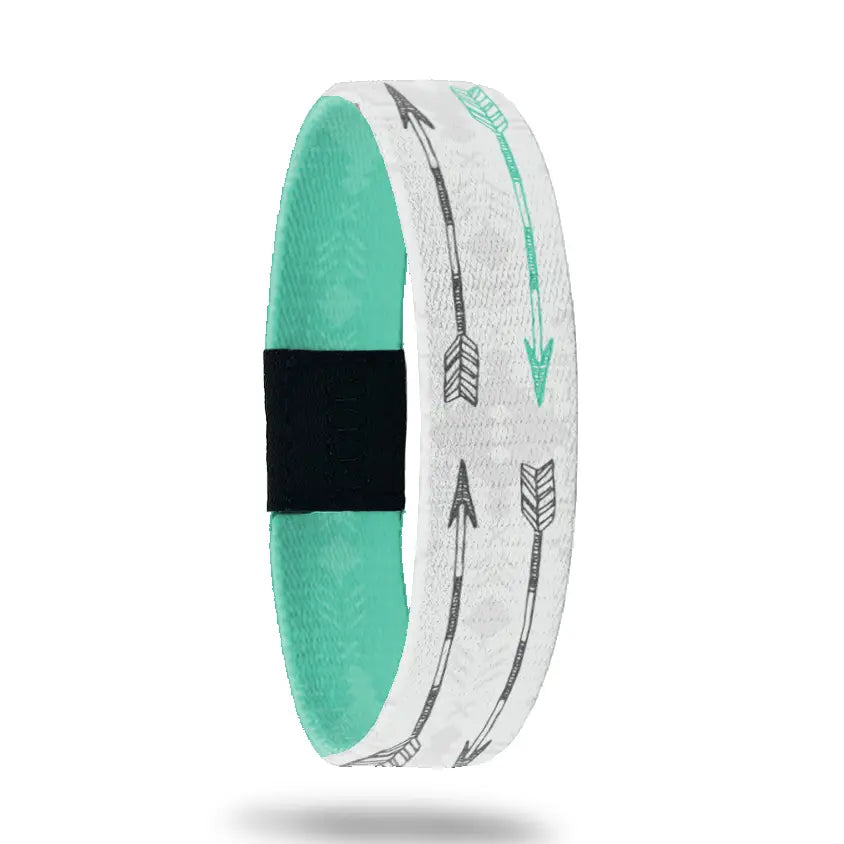 ZOX Never Give Up inspirational bracelet with arrow design made from recycled water bottles