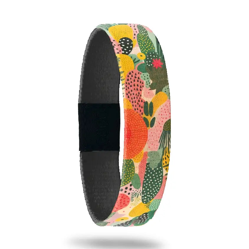 ZOX You Are Not Your Mistakes inspirational bracelet made from recycled water bottles with colorful floral artwork