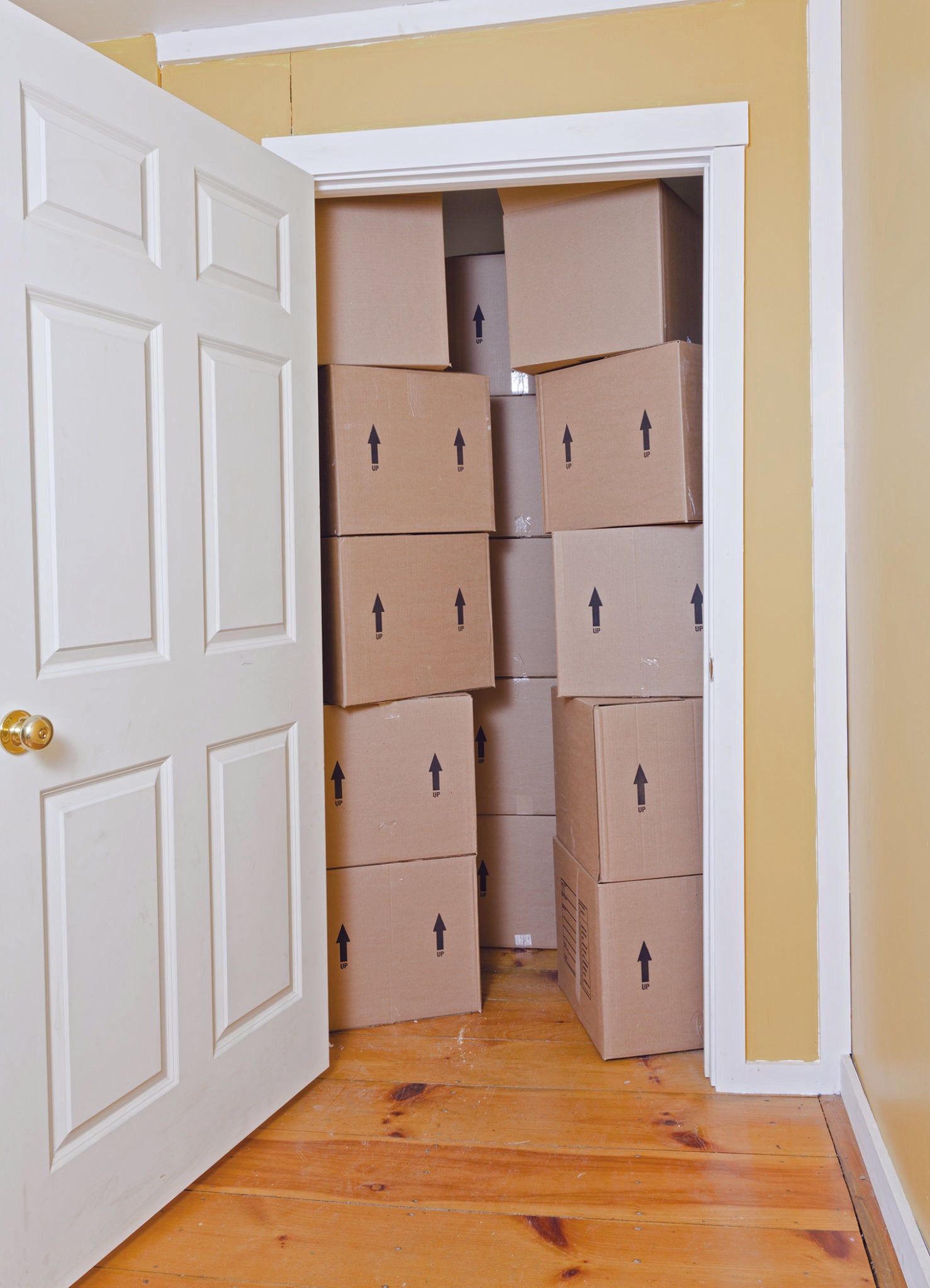 Greeting Card Moving Boxes Stacked