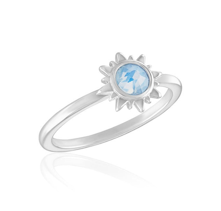 White Opal Sun Stacks Ring STK70