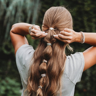 Glimmer Pearl & Gold Hair Tie Bracelets by K'lani