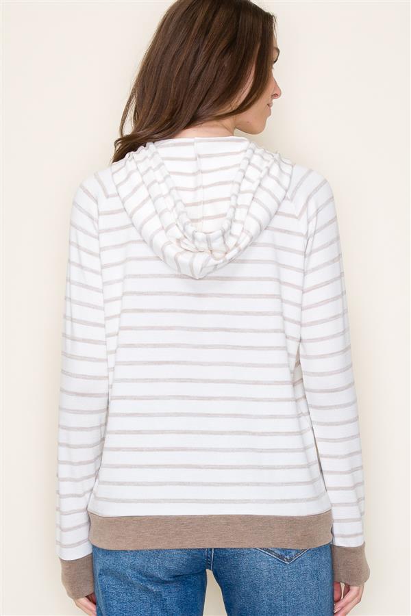 Striped Hoodie Top