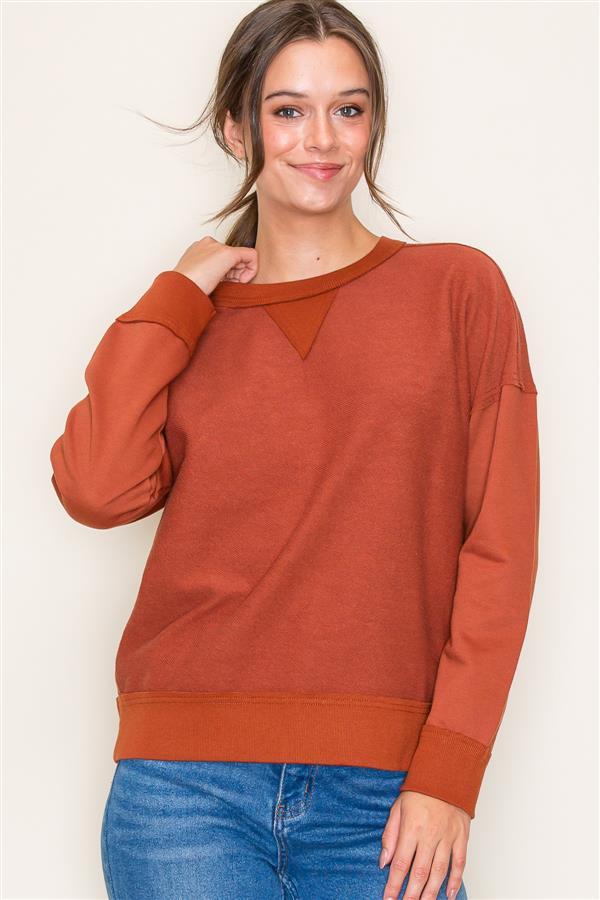 Solid Color Lightweight Terry Top