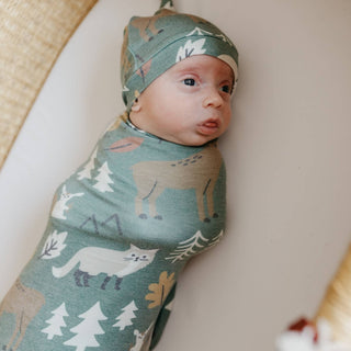 Atwood Woodland Top Knot Baby Hat