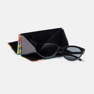 Floral on Black - Eyeglass-Sunglass Case