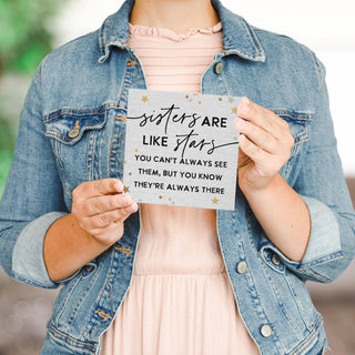 "Sisters Like Stars" Small Talk Square Sign by Sincere Surroundings