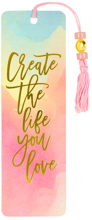 Watercolor Sunset Beaded Bookmark