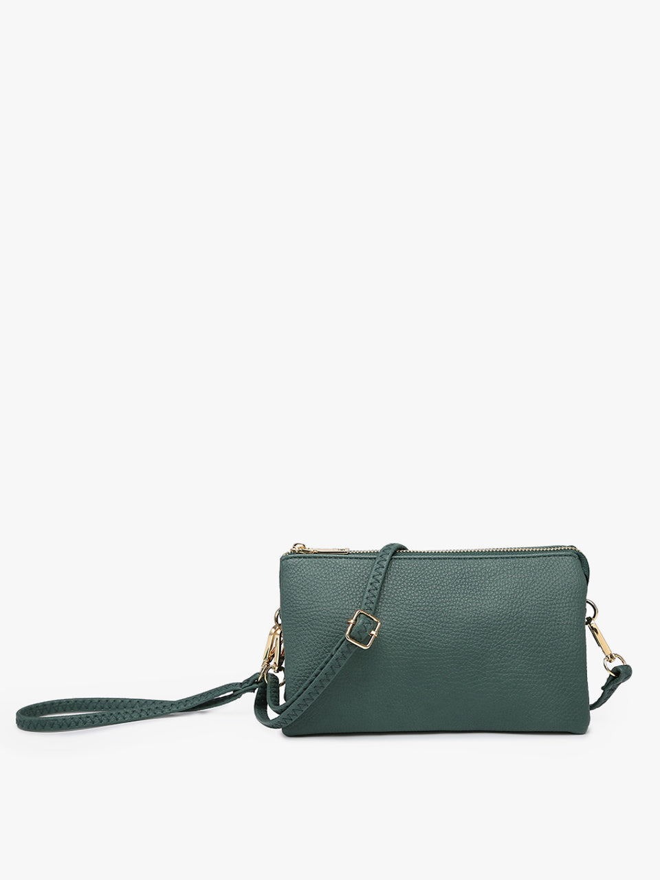 Riley Solid Color 3 Compartment Crossbody/Wristlet