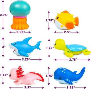 Tub Works Under the Sea Light-Up Bath Toys, 6-Pack