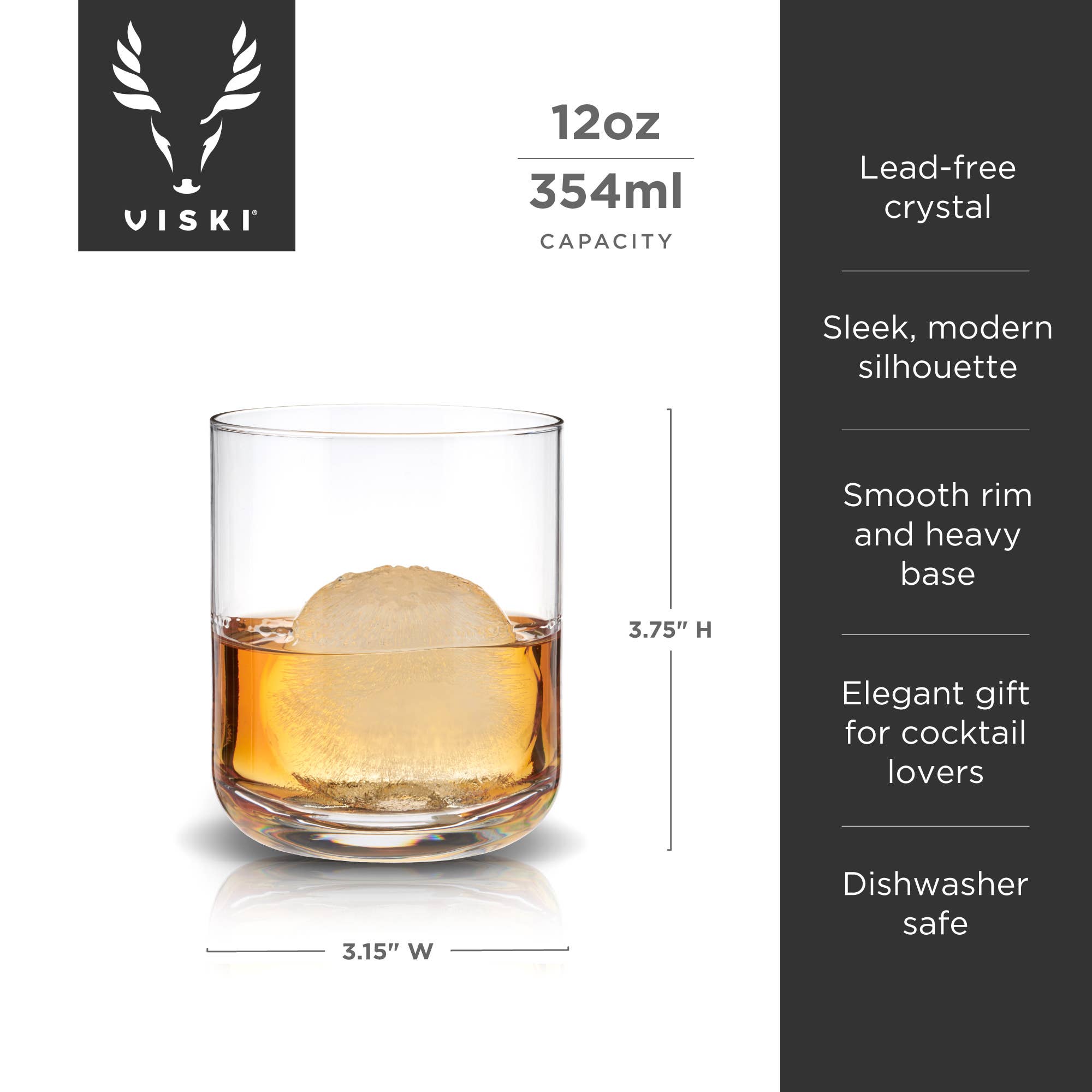 Raye™ Crystal Lowball Whiskey Tumblers - Set of 2