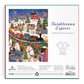 Joy Laforme Twinkletown Express 1000-Piece Foil Puzzle | Christmas Puzzle