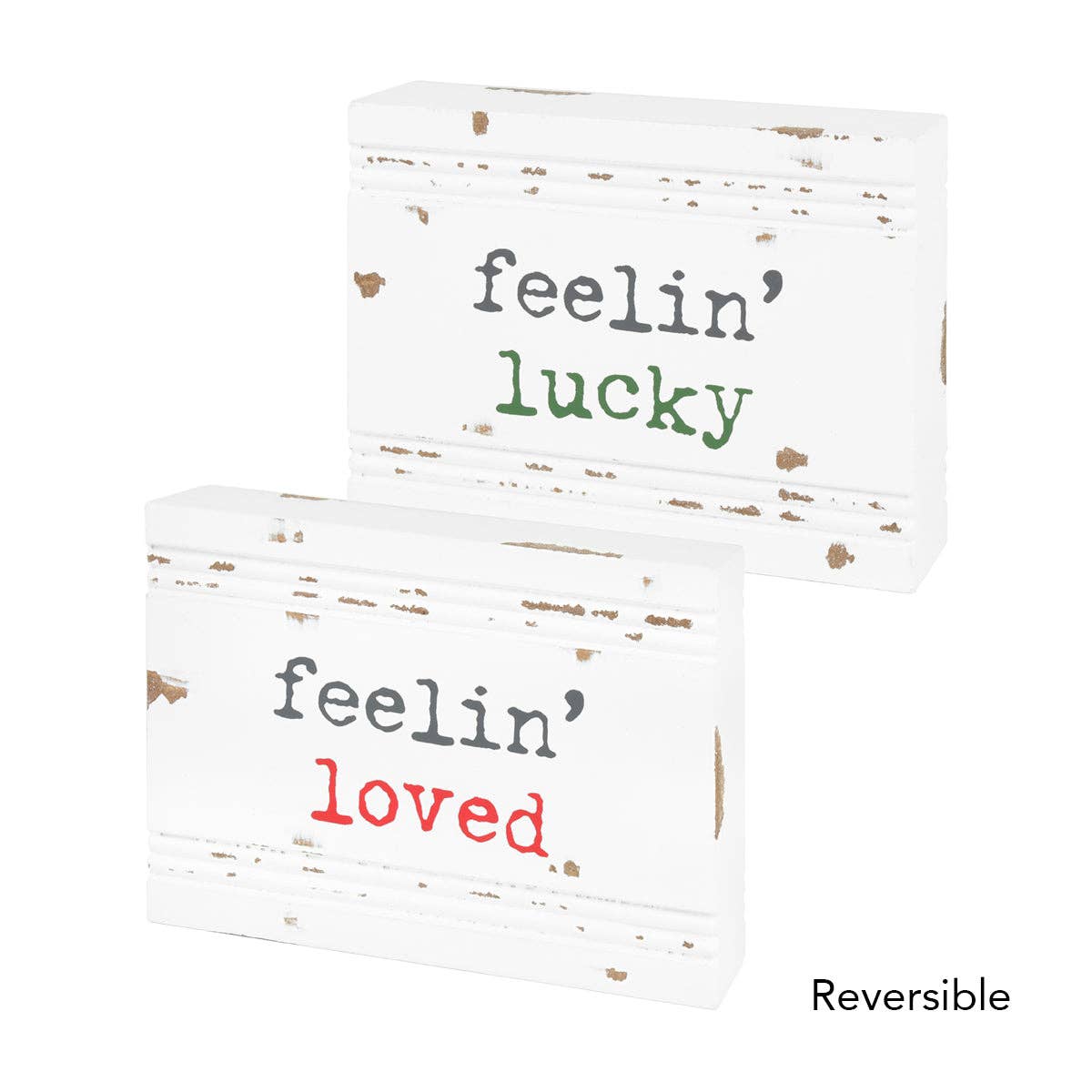 Feelin' Reversible Block Valentines/St Patricks