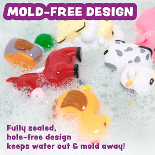 Tub Works Barnyard Mold-Free Bath Toys, 6-Pack