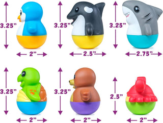 Tub Works Tub Bobbers Watertight Bath Toys, 6-Pack