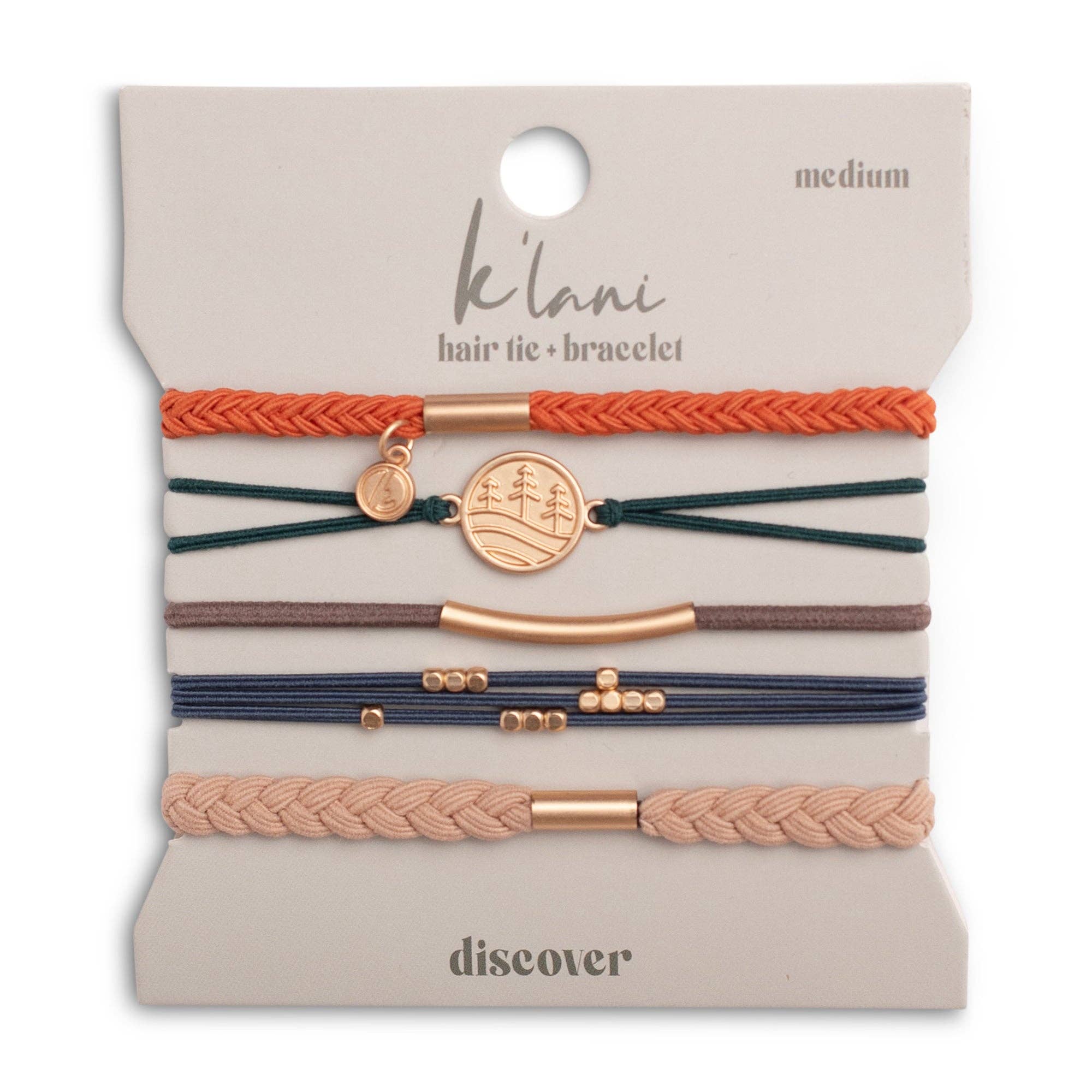 Discover Gold Pine Tree Charm Hair Tie Bracelets by K'lani