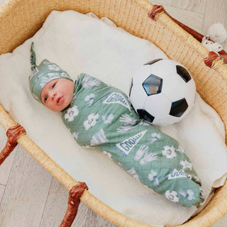 Kick Off Soccer Knit Swaddle Blanket
