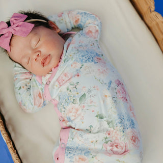 Genevieve Floral Newborn Knotted Gown