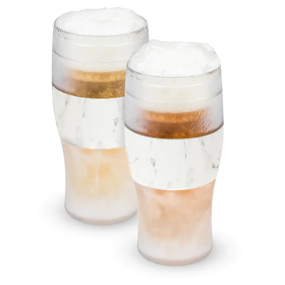 Beer FREEZE™ Cooling Cups w/ Cooling Gel - Marble - Set of 2