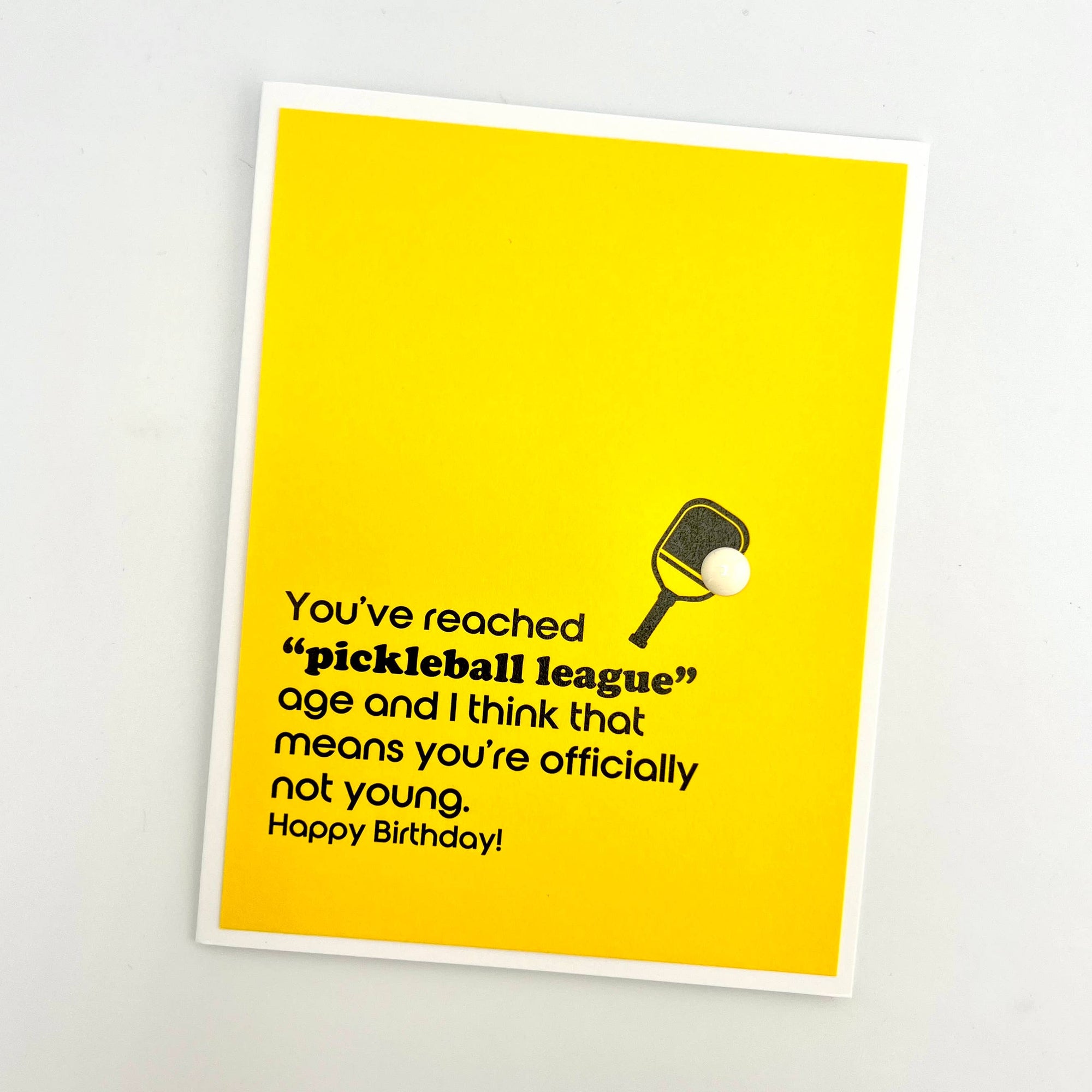 Pickleball League Not Young Birthday Card