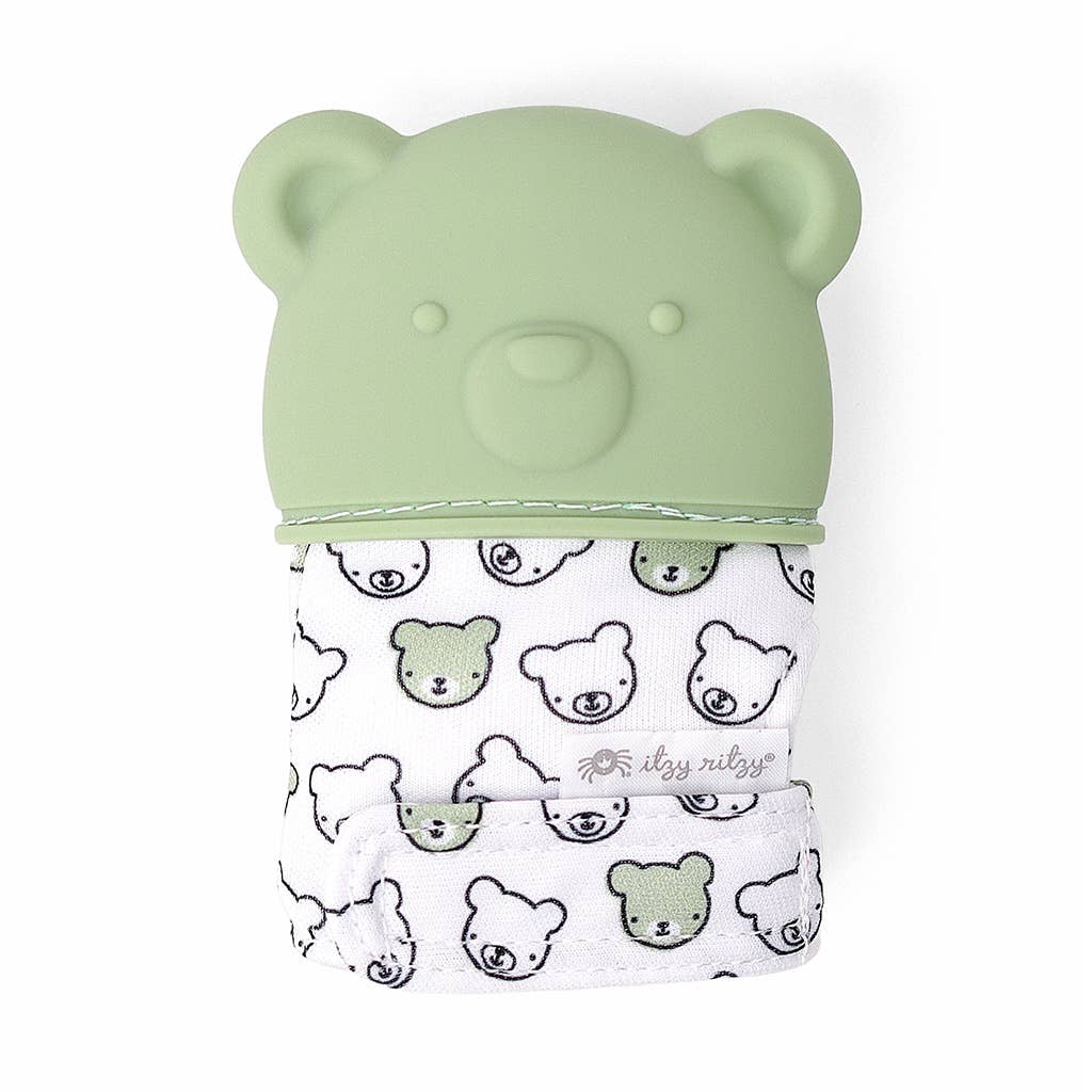 Itzy Ritzy Silicone Teething Mitt - Sage Bear