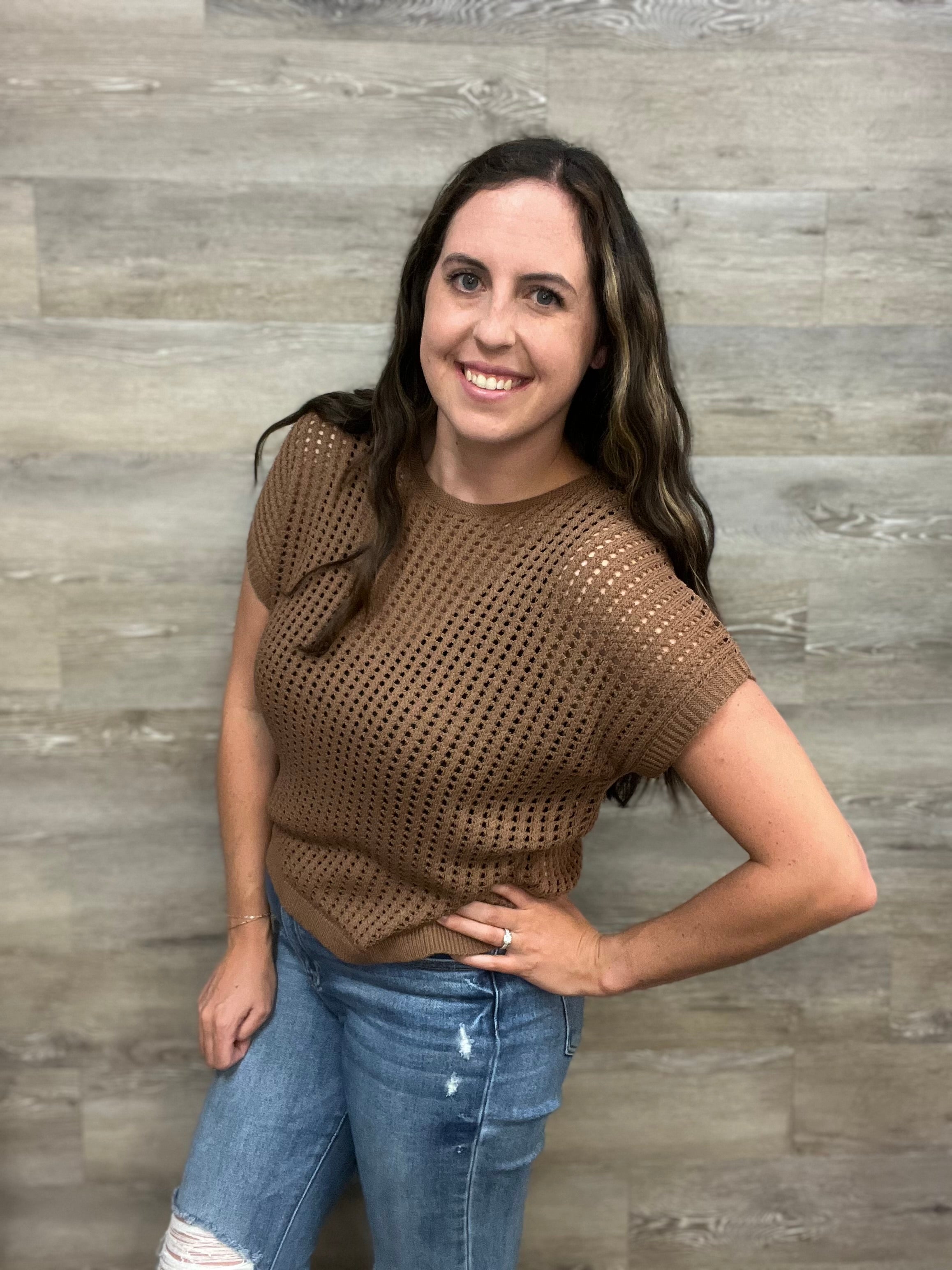 Viscose Crochet Knit Sheer Hollow Sweater