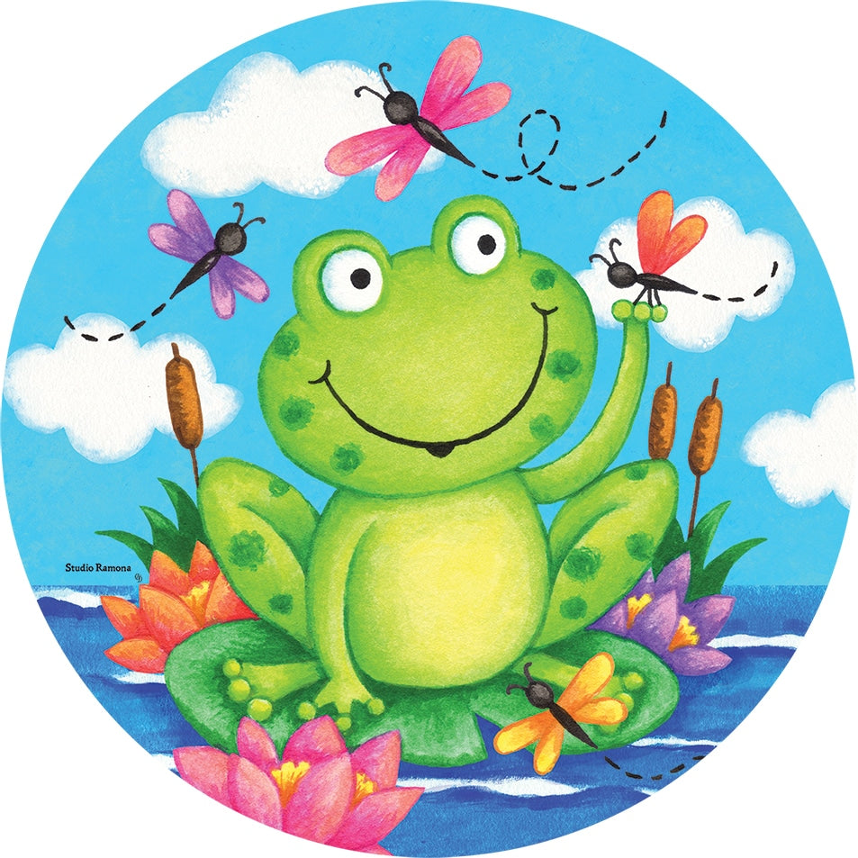 Frog & Dragonfly 6" Round Accent Magnet