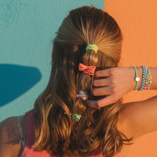 Glow Neon Hair Tie Bracelets with Silver Accents by K'lani