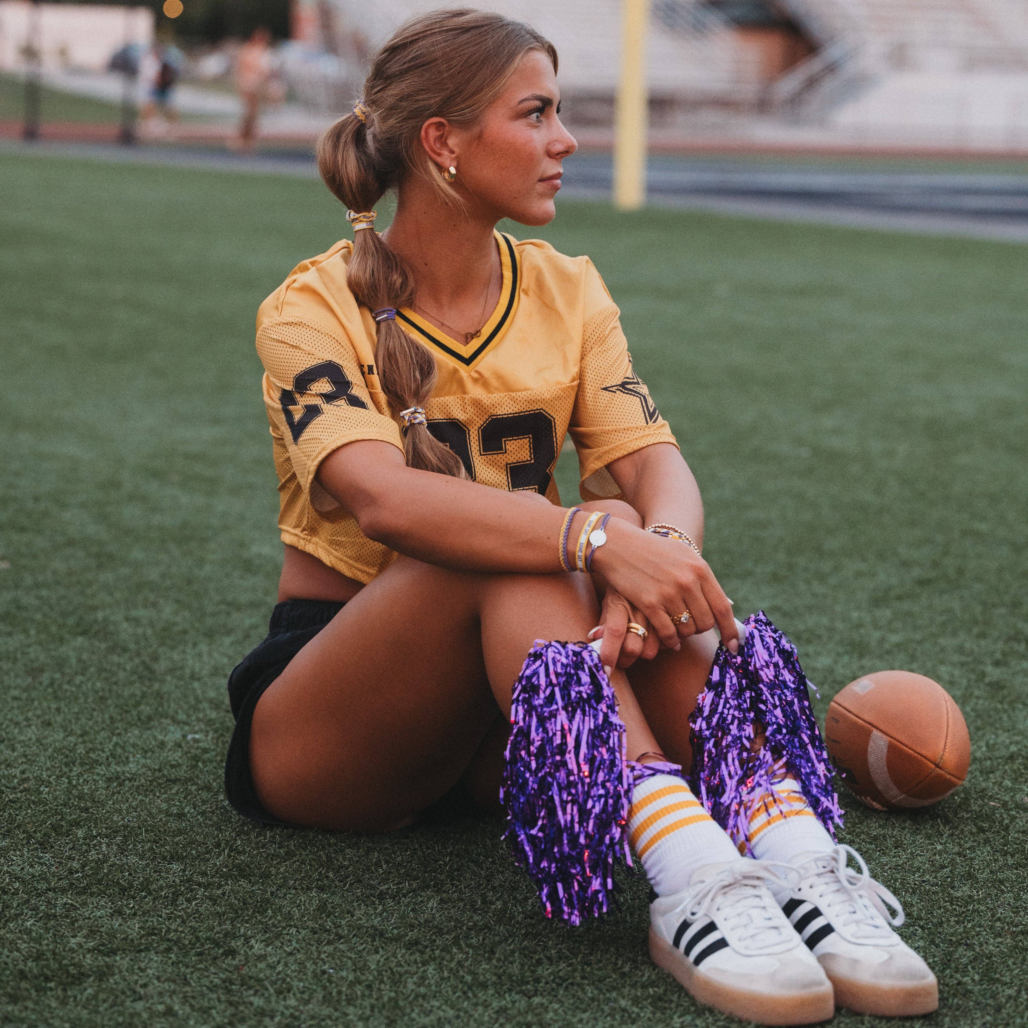 Game Day Purple & Yellow Hair Tie Bracelets by K'lani