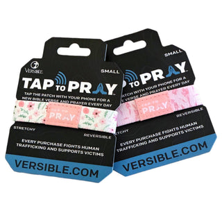 Tap To Pray® Meadows White & Pink Bible Verse Wristband