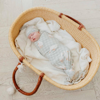 Baker Goose Print Knit Swaddle Blanket