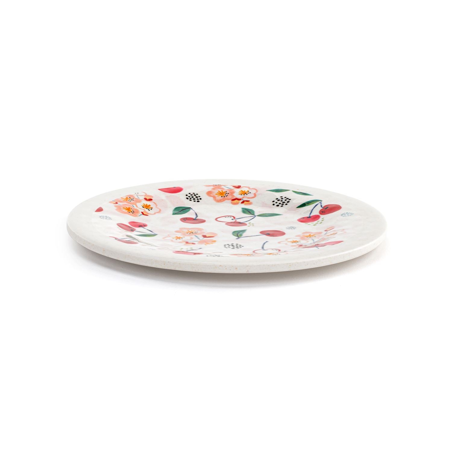 Cherry Bamboo Melamine Appetizer Plates Set of 4