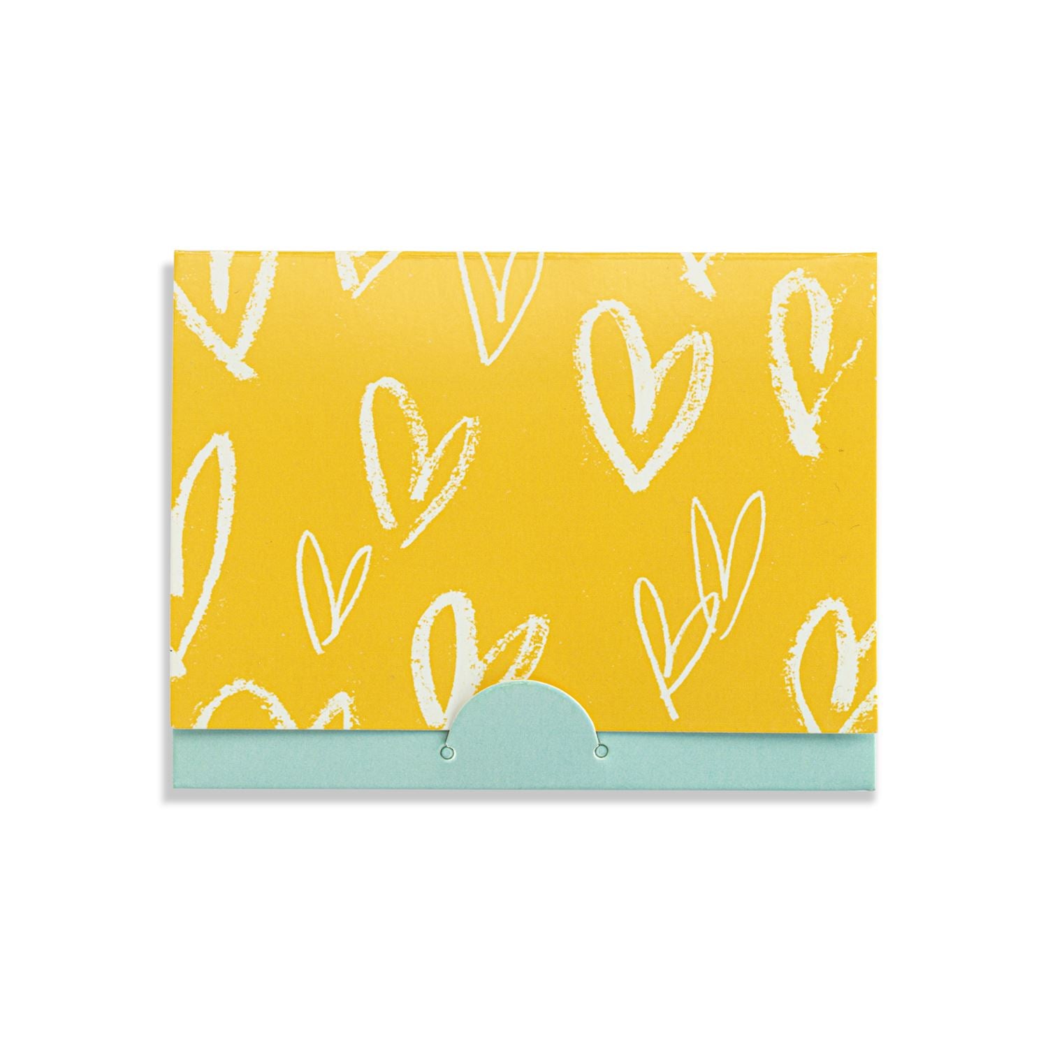 Love You Floral Card and Gold Heart Necklace - 16in
