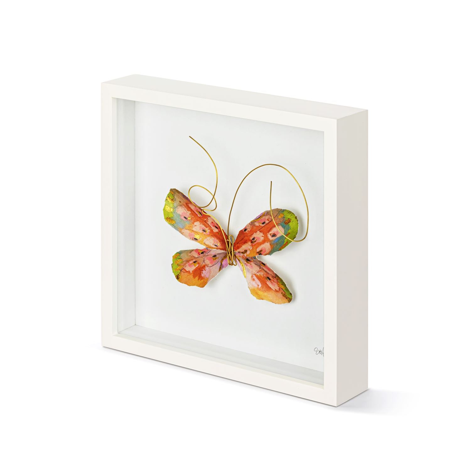 Orange Multi Butterfly Wall Art - 10"sq