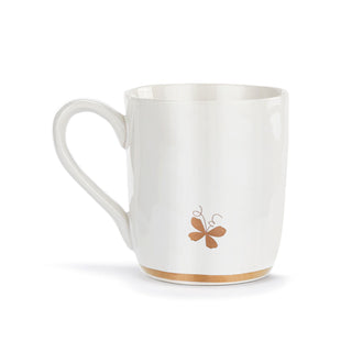 Pink Duo Butterfly White Mug with Gold Trim