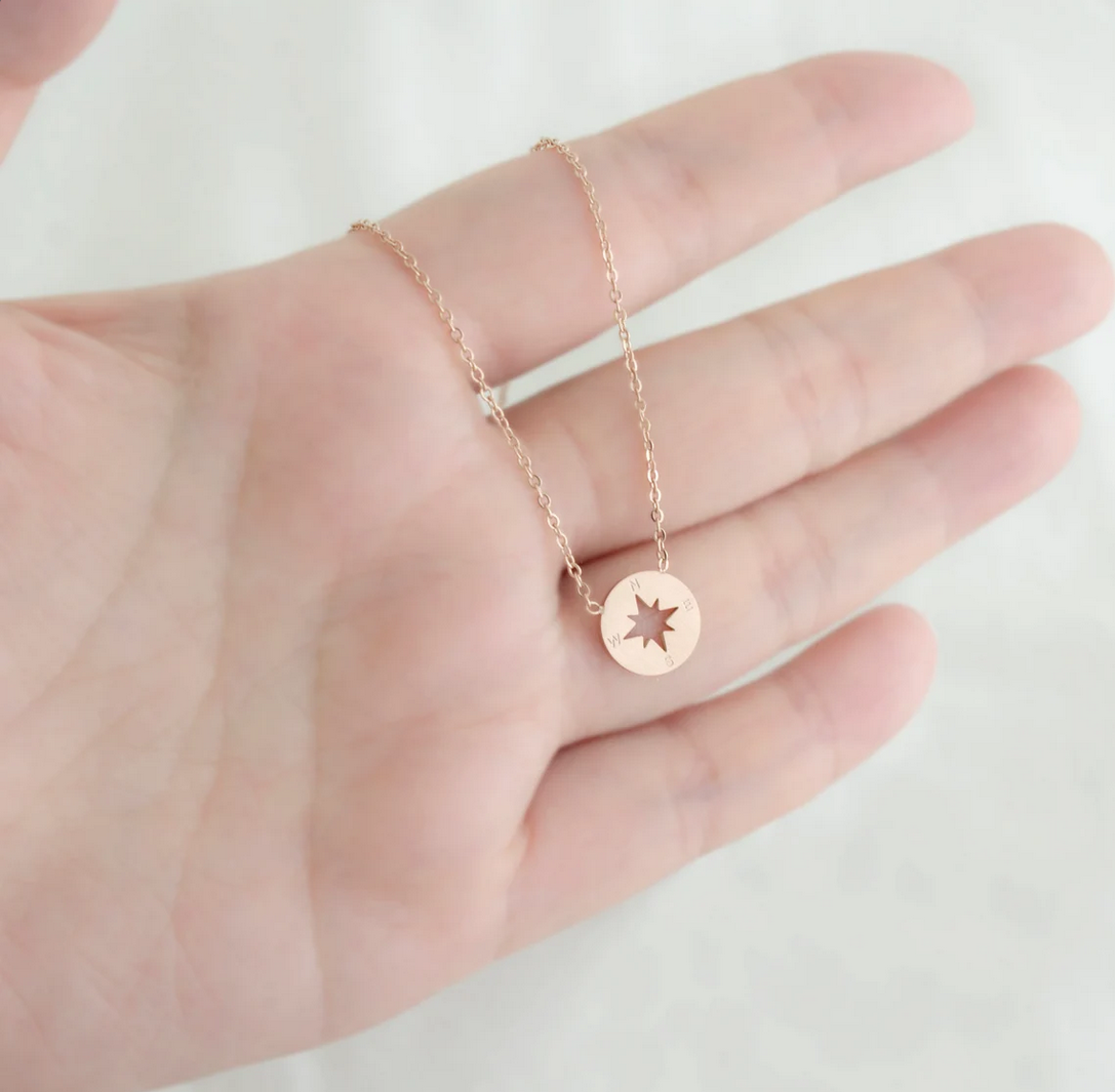 Mentor Compass Necklace Birthday Gift Inspiration Jewelry