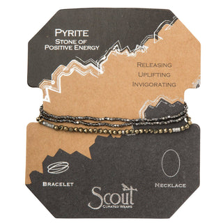 Scout Delicate Stone Pyrite Wrap Bracelet & Necklace
