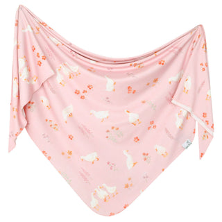 Gigi Goose Print Knit Swaddle Blanket