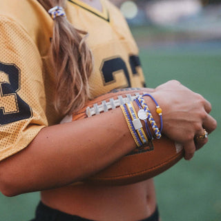 Game Day Purple & Yellow Hair Tie Bracelets by K'lani