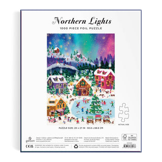 Joy Laforme Northern Lights 1000-Piece Foil Puzzle | Aurora Borealis Winter Puzzle