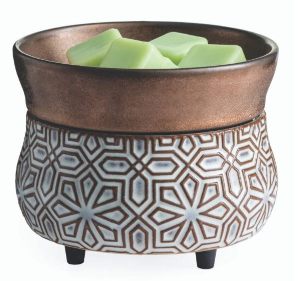 2 In 1 Textured Wax Melter - Bronze Geometric